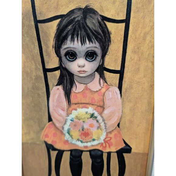 Walter Keane Big Eyes “Waiting” Turner Wall Art 1962 Vintage Framed Print - Picture 2 of 16
